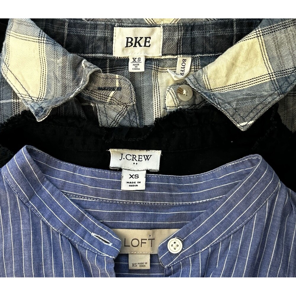 J.Crew BKE Loft Top Size XS Lot Of 3 Blouses Long Sleeves Bohemian Boho Tops